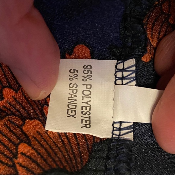 Kimono Style Blouse, Navy w/ bright floral pattern - Picture 6 of 9